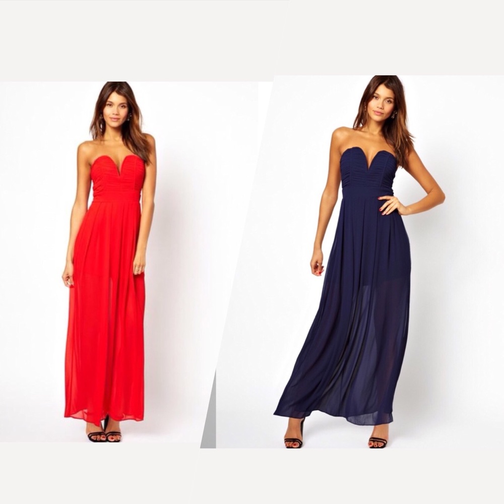**75% OFF ** TFNC Bright Red Plunge Dress *NEW*